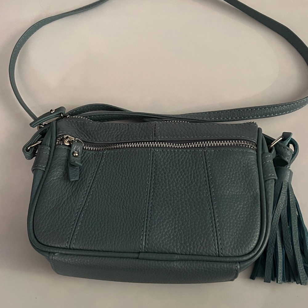 Elegant Teal Leather Crossbody Bag